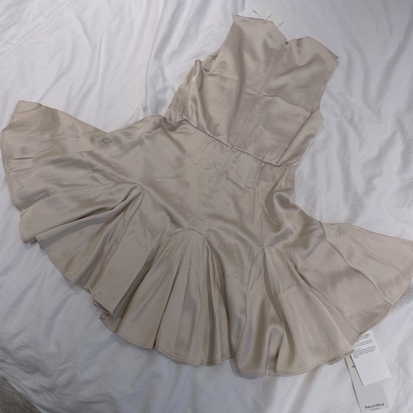 Abercrombie & Fitch Plunge Satin Mini Dress Small - Picture 3 of 4